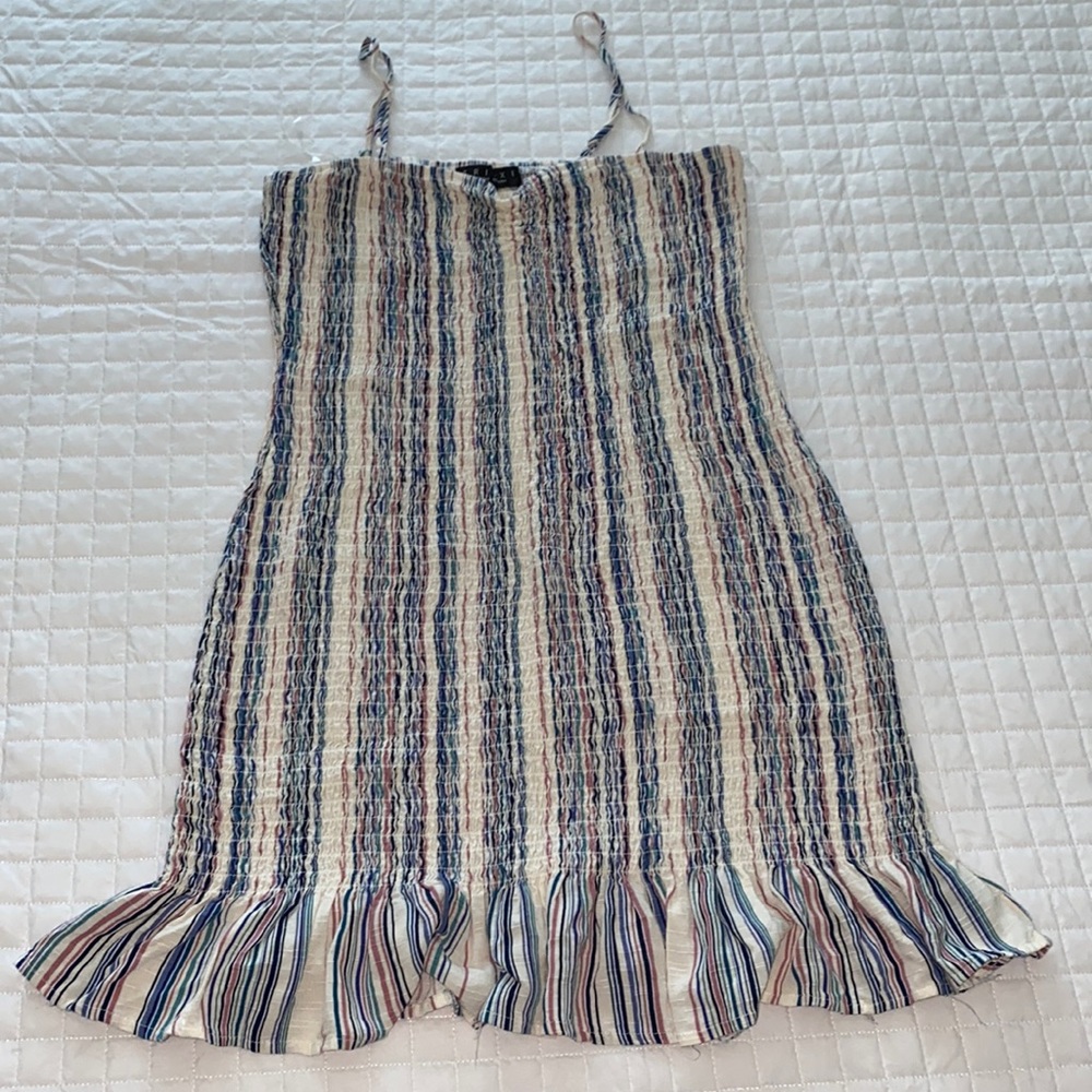 Trixxi Multicolored Ruffle Spaghetti Strap Dress
